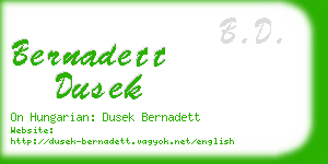 bernadett dusek business card